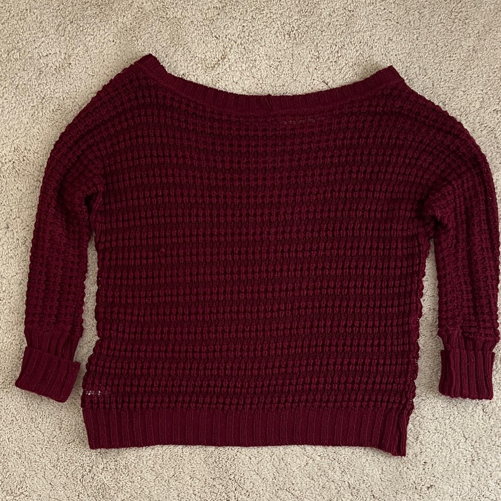 Express Off-the-Shoulder Red Sweater - Picture 2 of 6